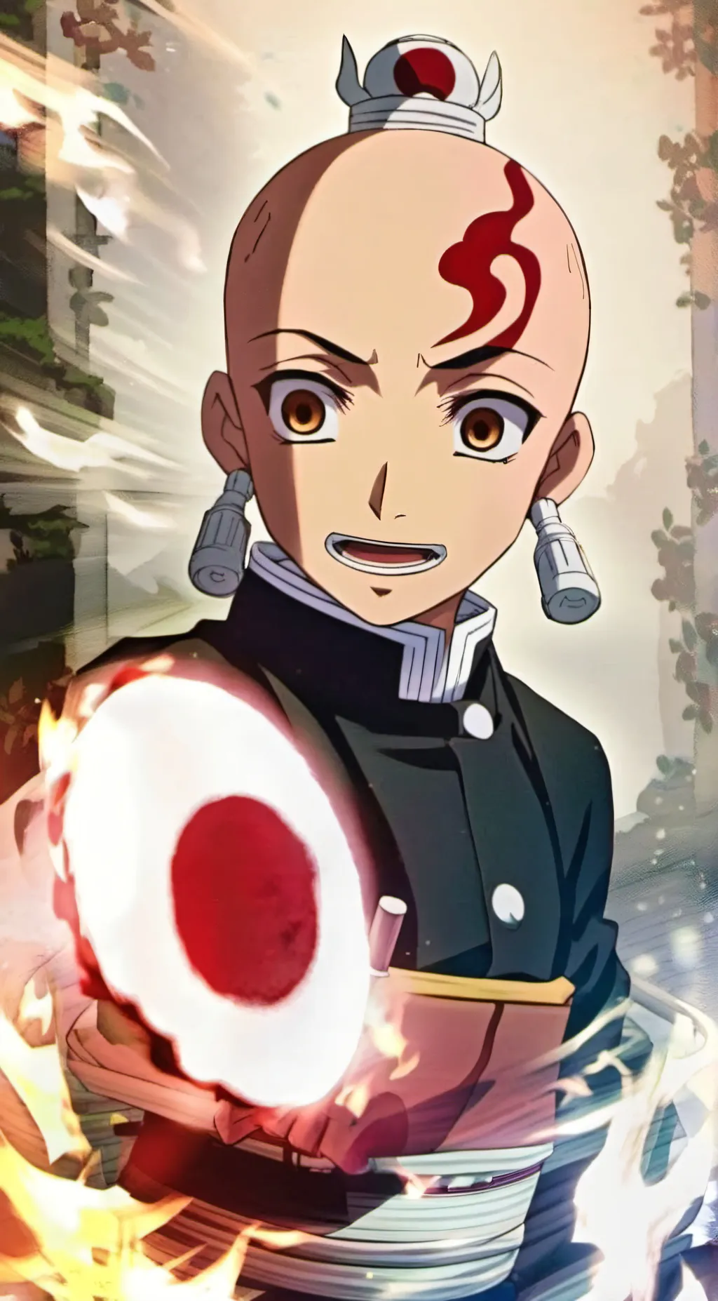 ai character: Bald Tanjiro background