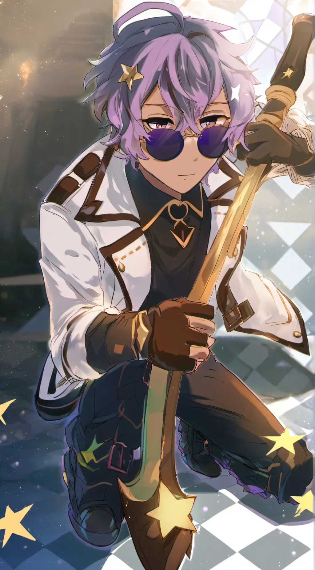 ai character: Grey background