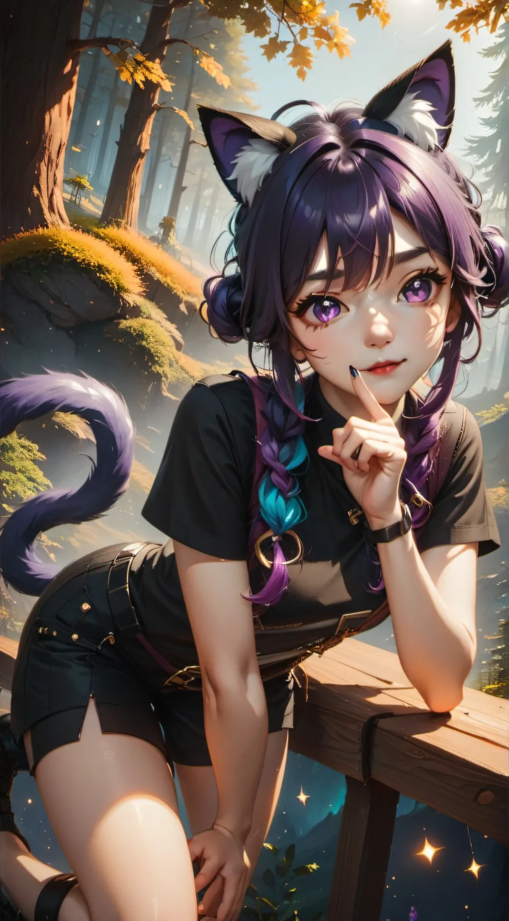 ai character: Violet  background