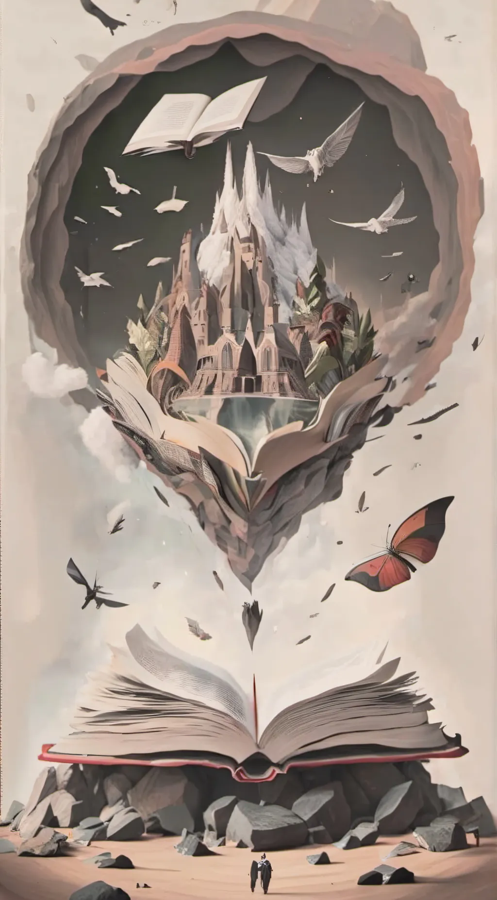 ai character: Magical book background