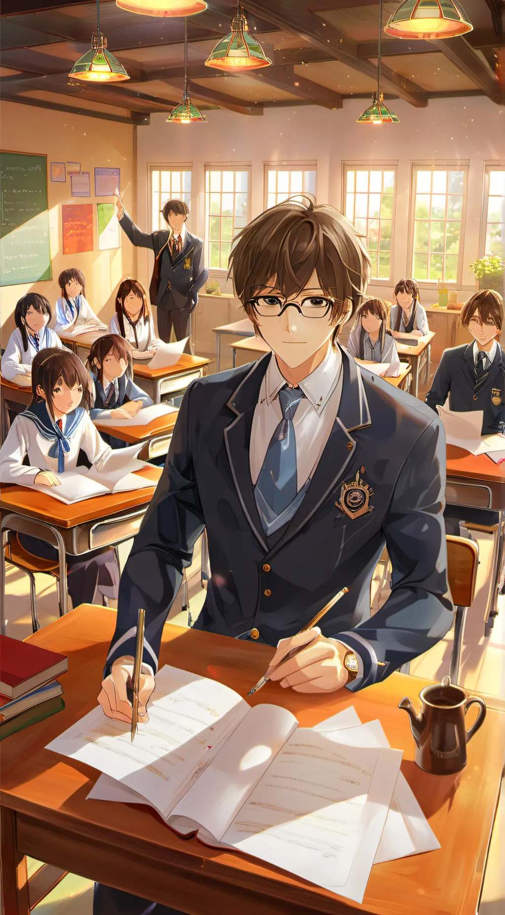 ai character: the class room  background