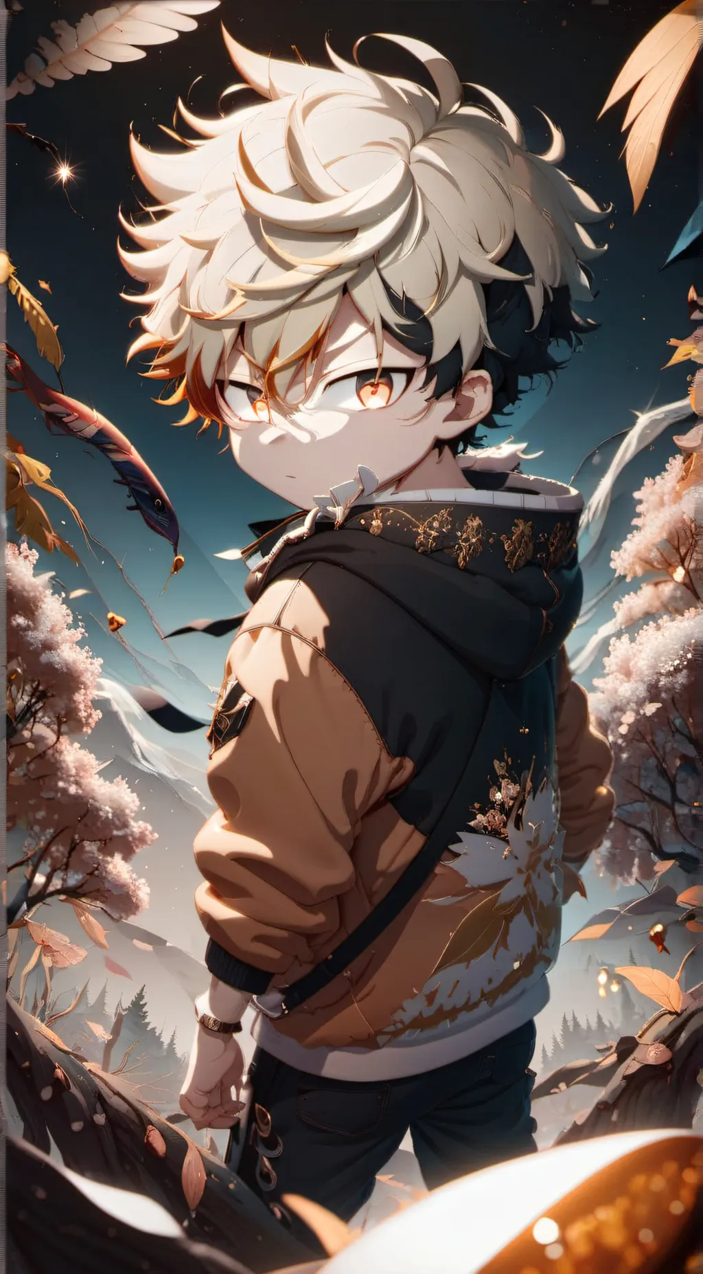 ai character: Bakugo and deku background