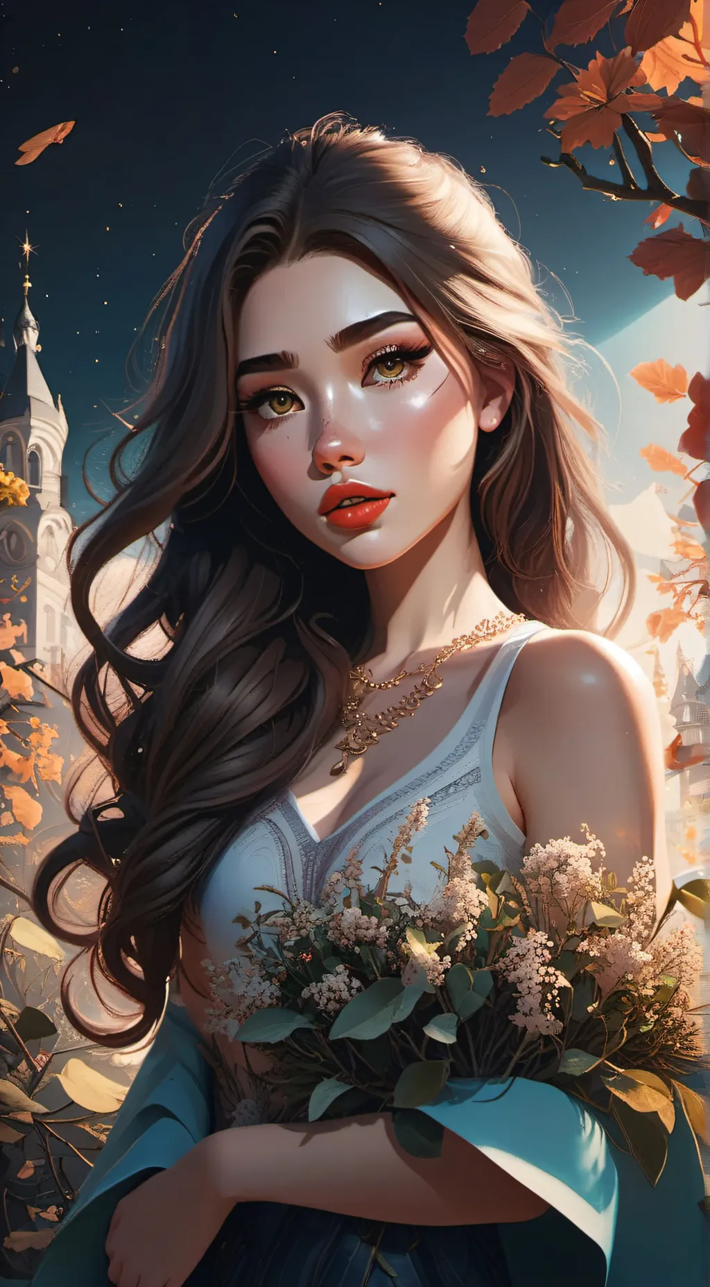 ai character: Violet background