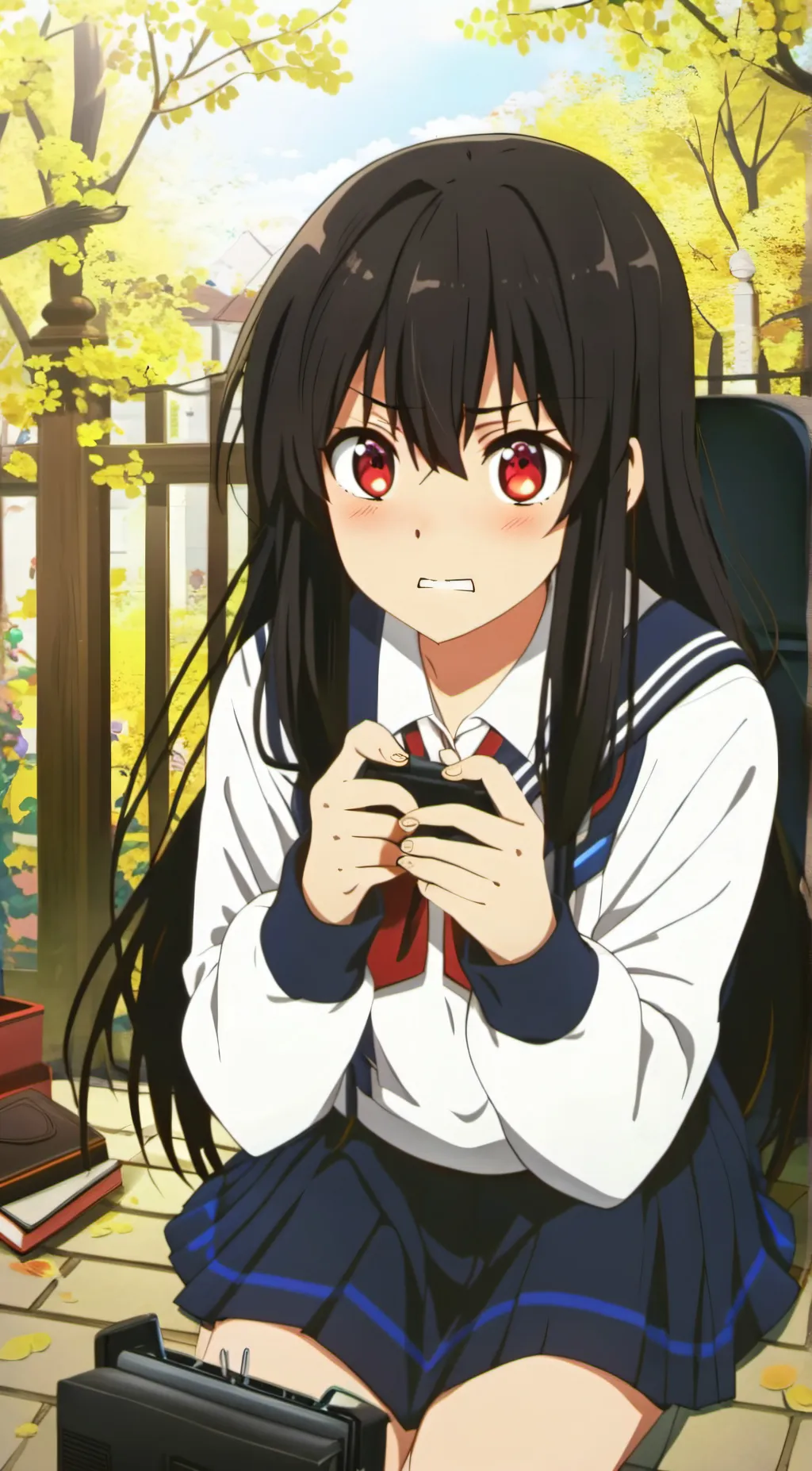 ai character: Rage Quitting Sana background