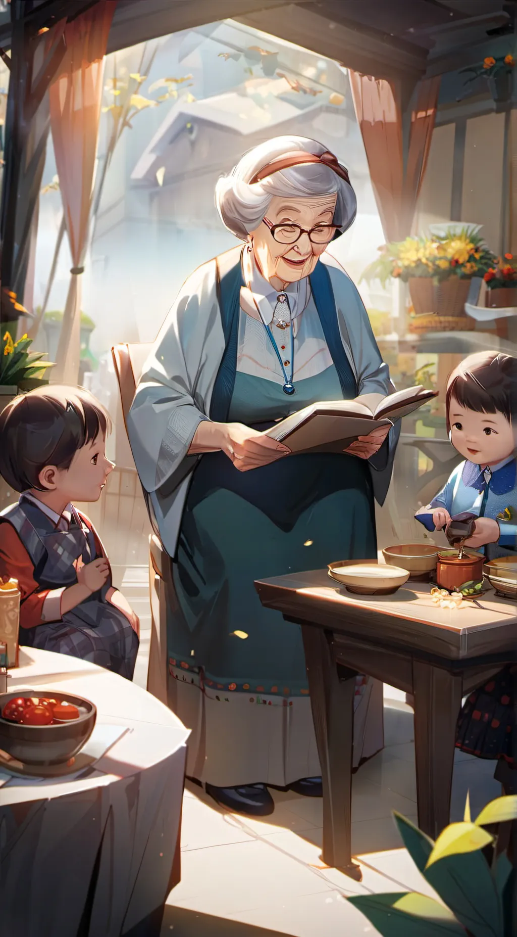 ai character: Grandma background