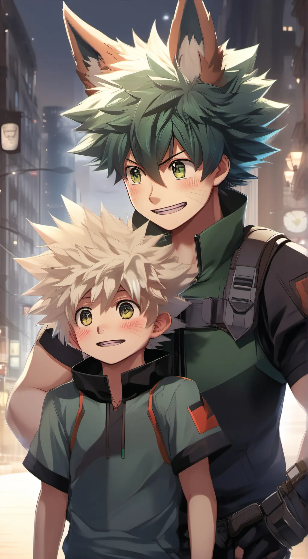 ai character: Deku&his son&bakug background