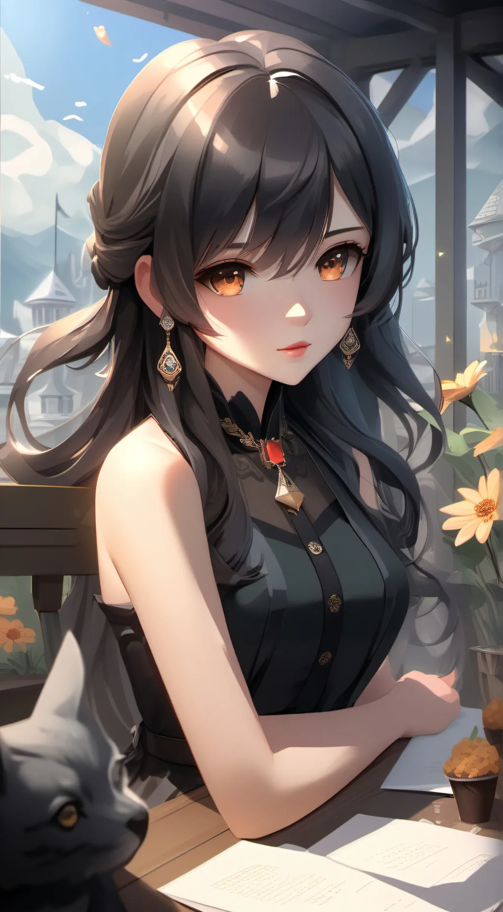 ai character: Ella  background