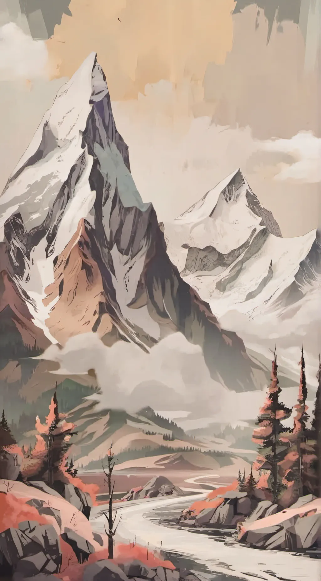 ai character: Mountain background