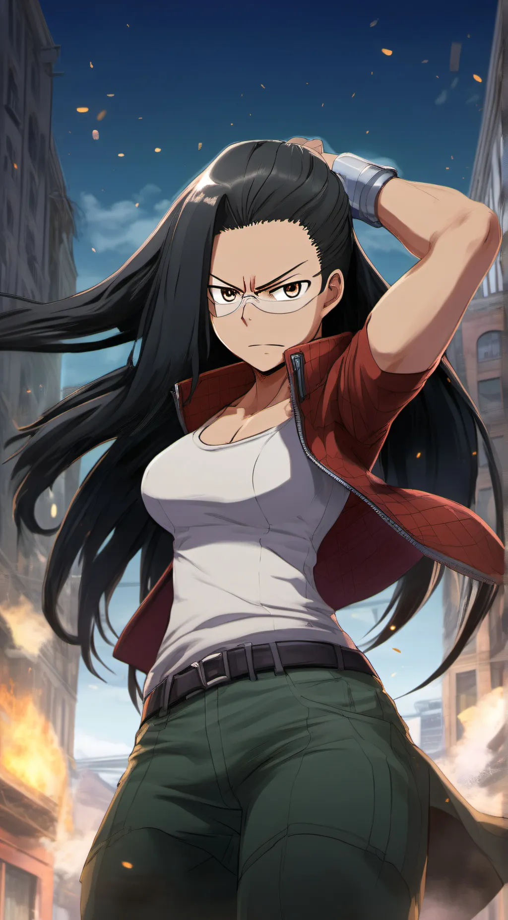ai character: Momo Yaoyorozu background