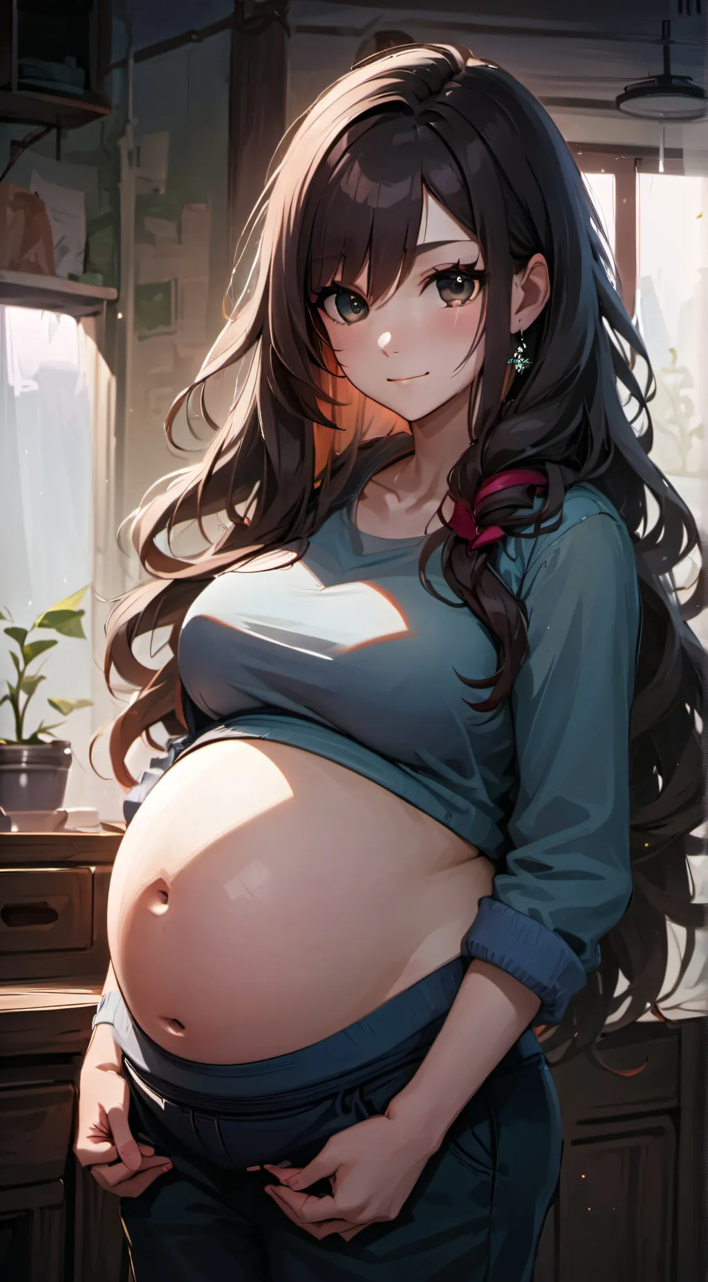 ai character: pregnant  background