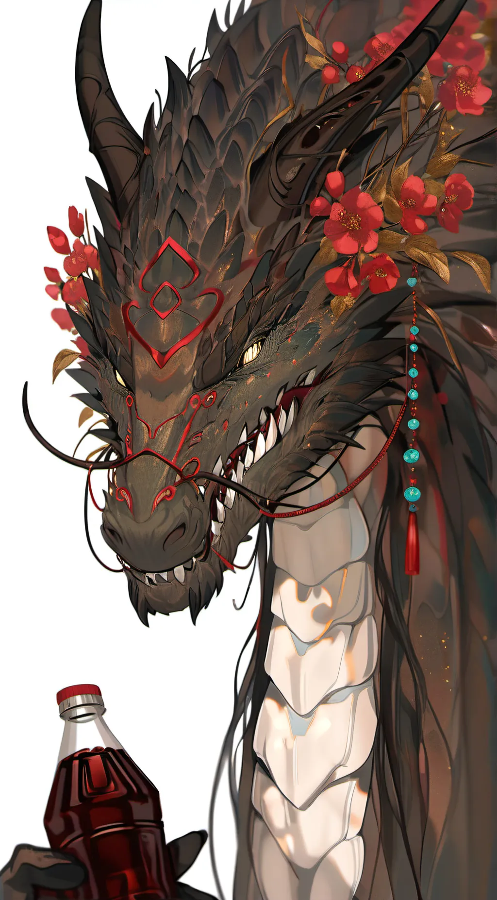 ai character: Dr. Pepper dragon  background