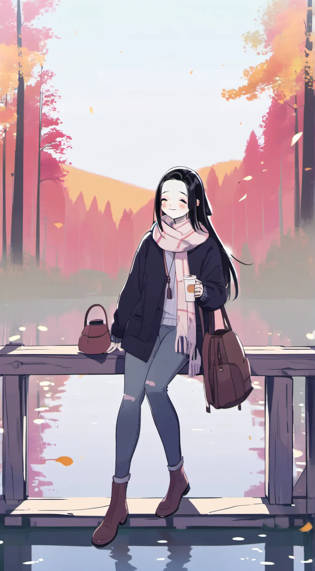 ai character: Autumn background