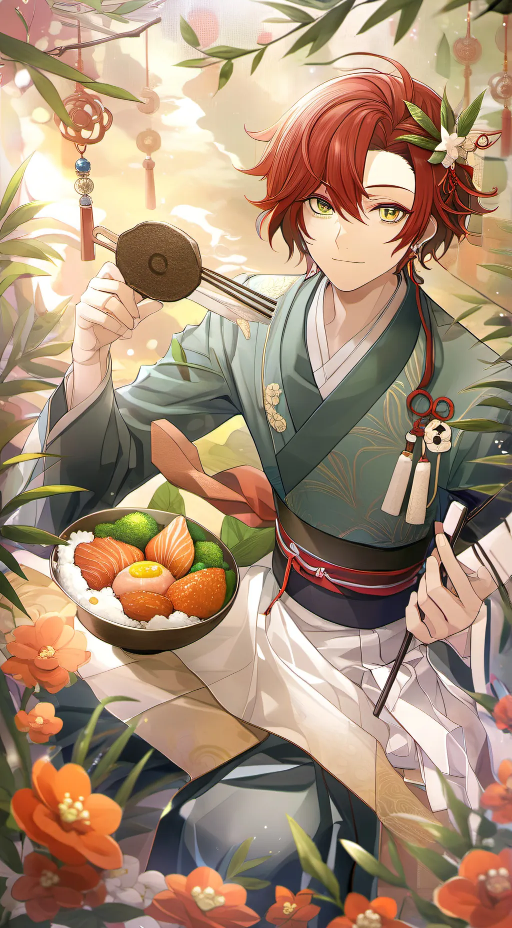 ai character: Tanjiro  background