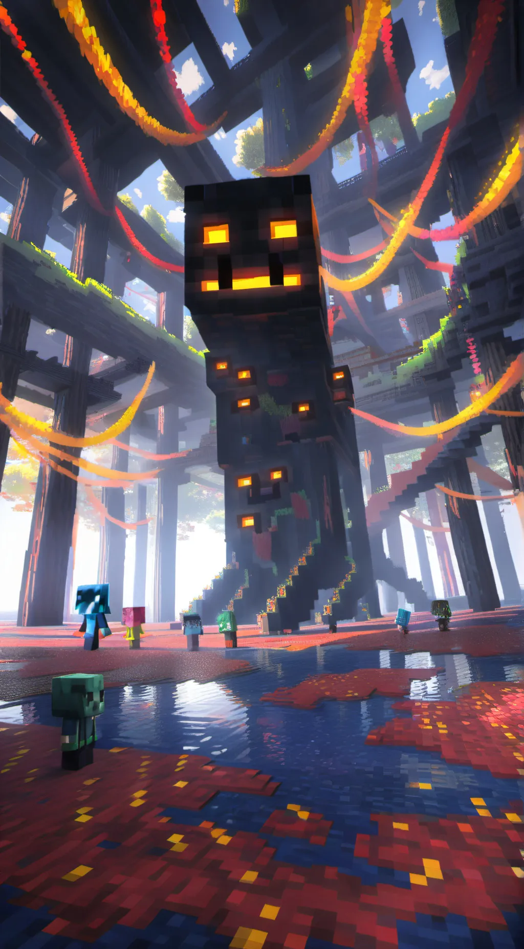 ai character: lava creeper  background