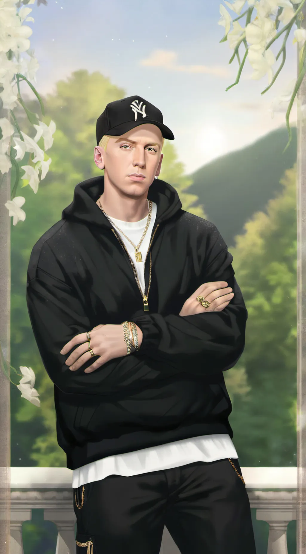 ai character: Eminem  background