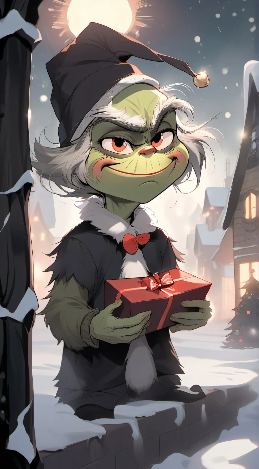 ai character: Grinch  background