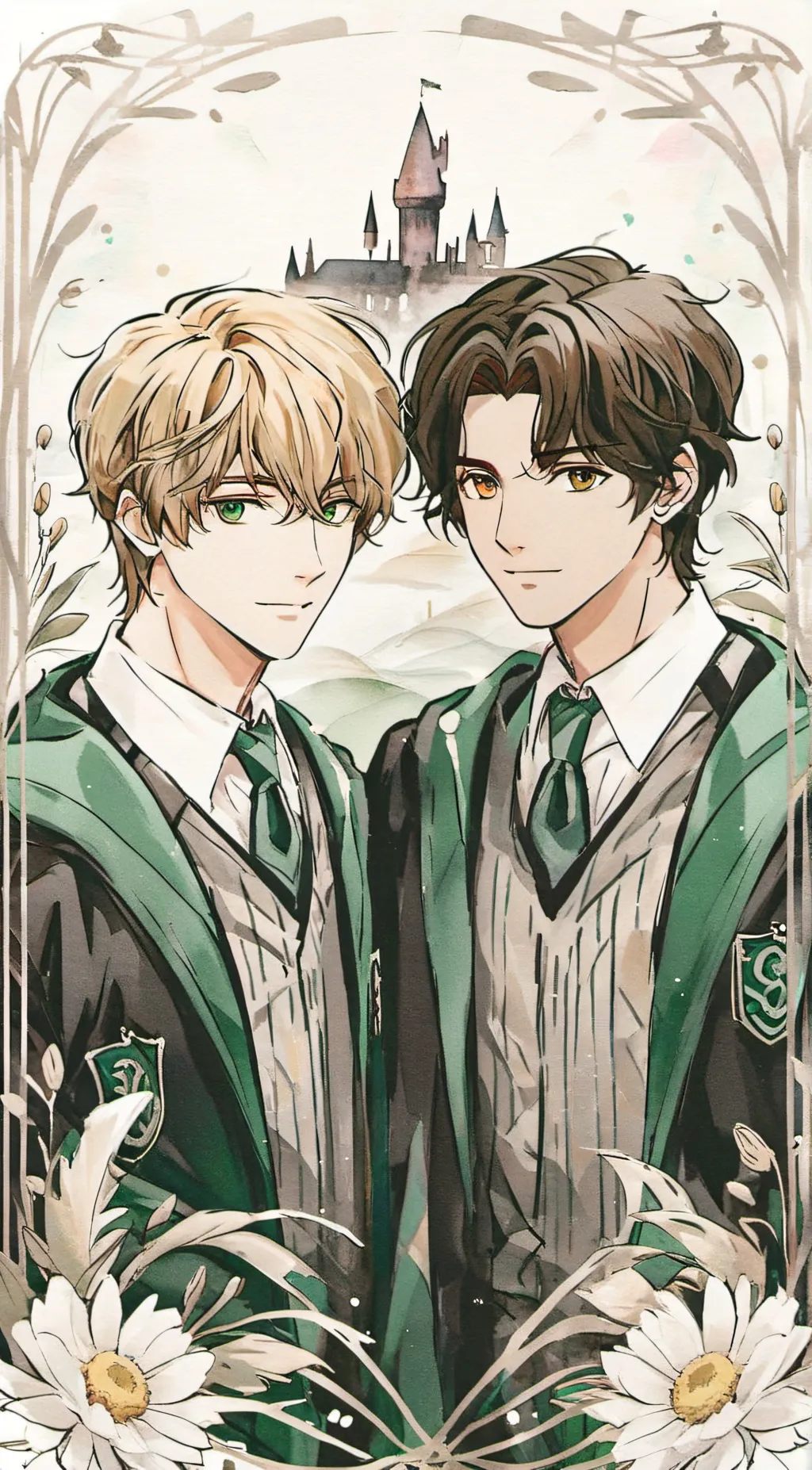 ai character: draco and mattheo  background