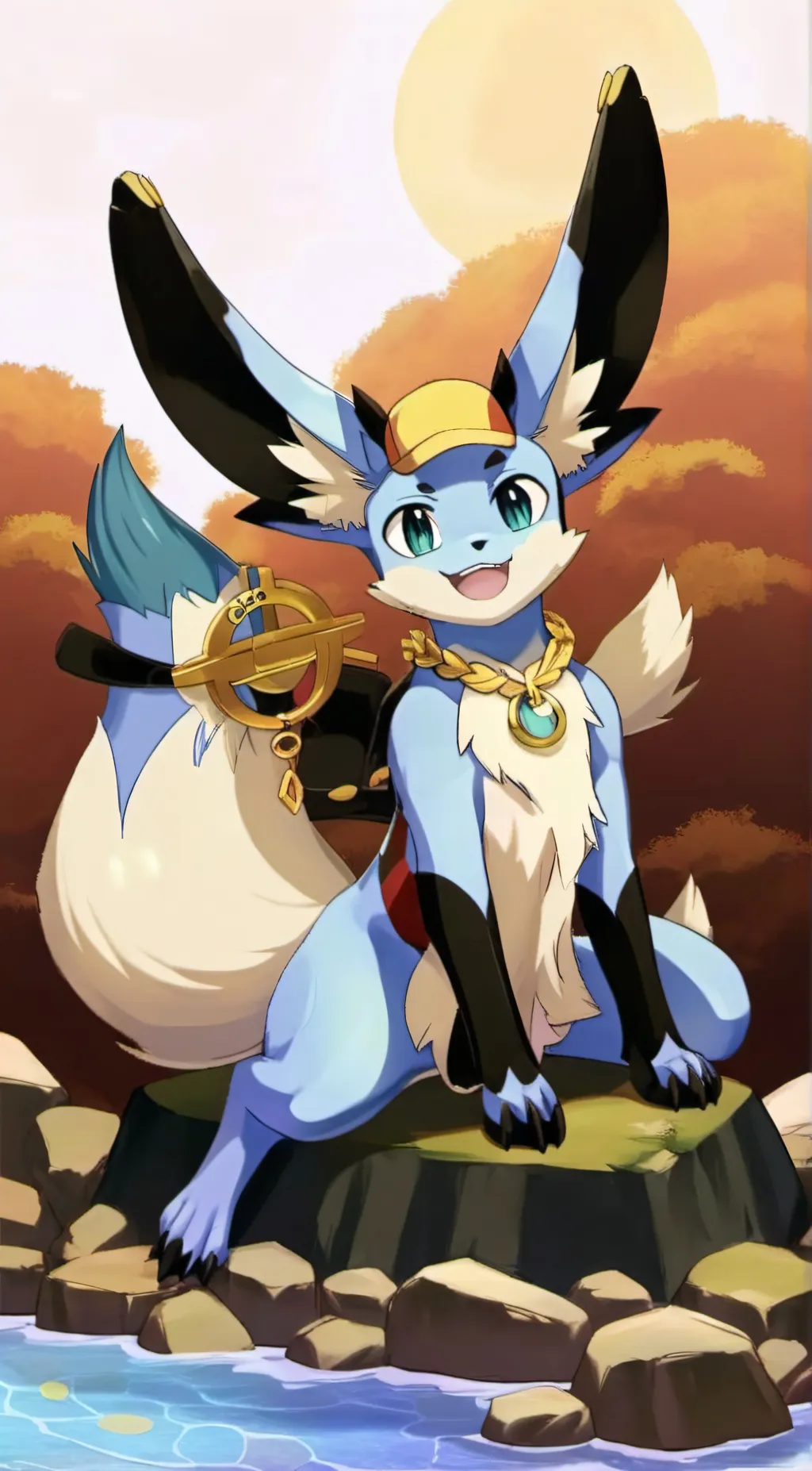 ai character: vaporeon(furrymon) background
