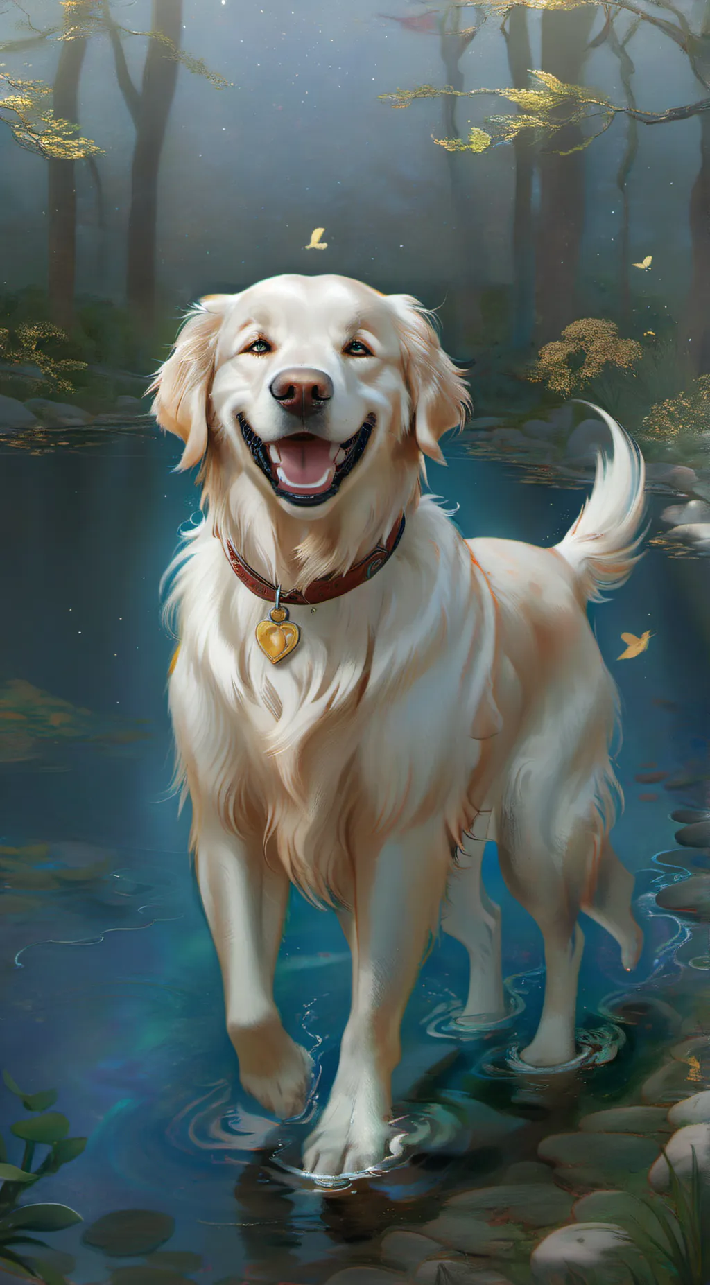 ai character: Golden Retriever  background