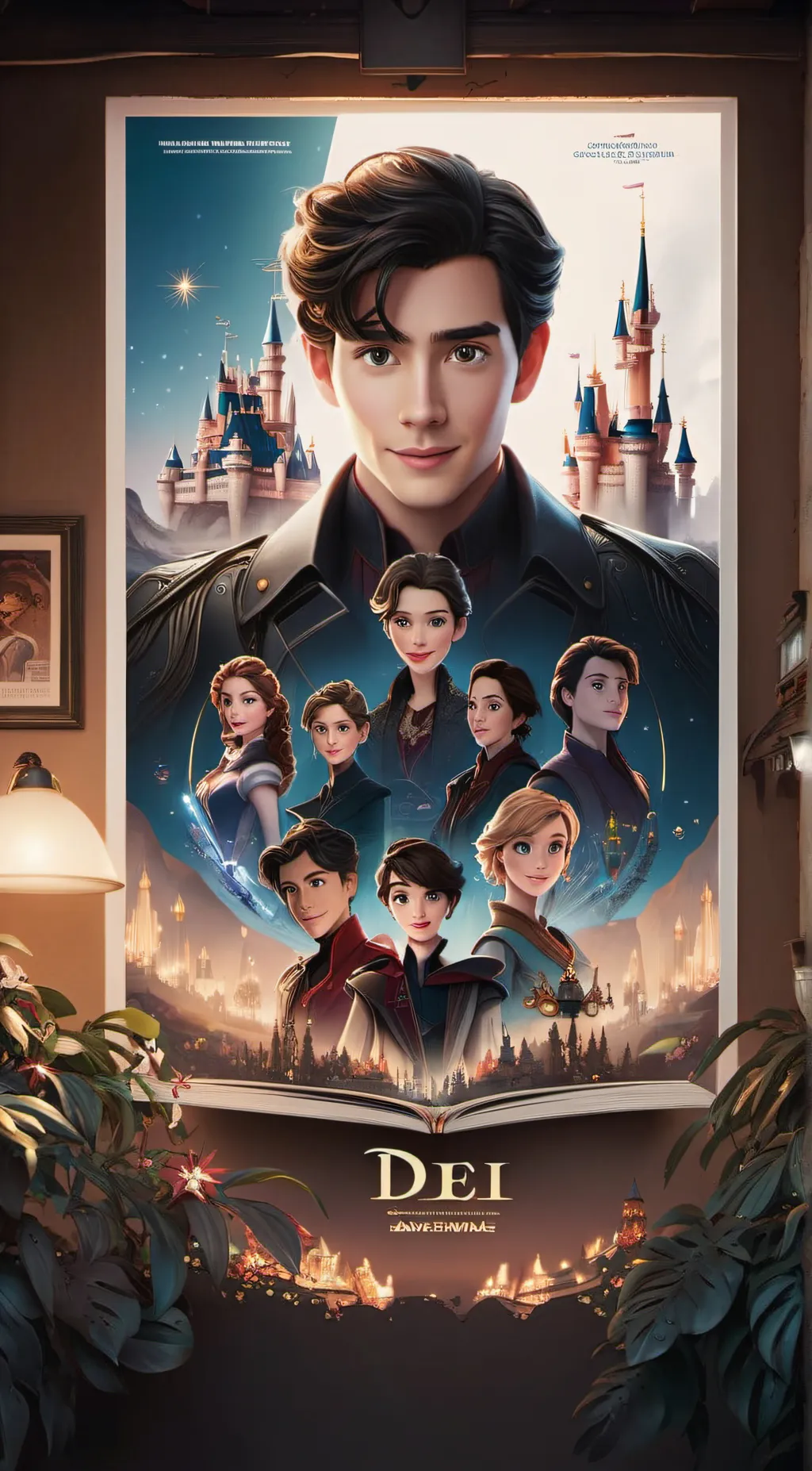 ai character: Disney ai posters  background