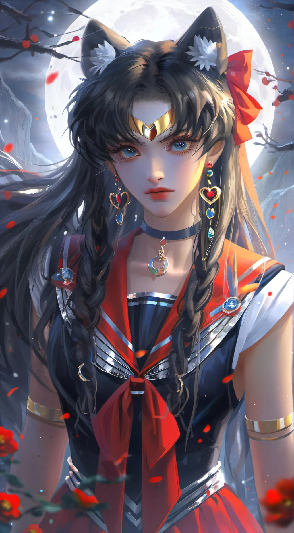 ai character: Lunar Sailor Moon  background