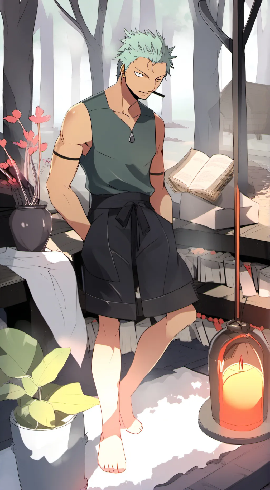 ai character: zoro background