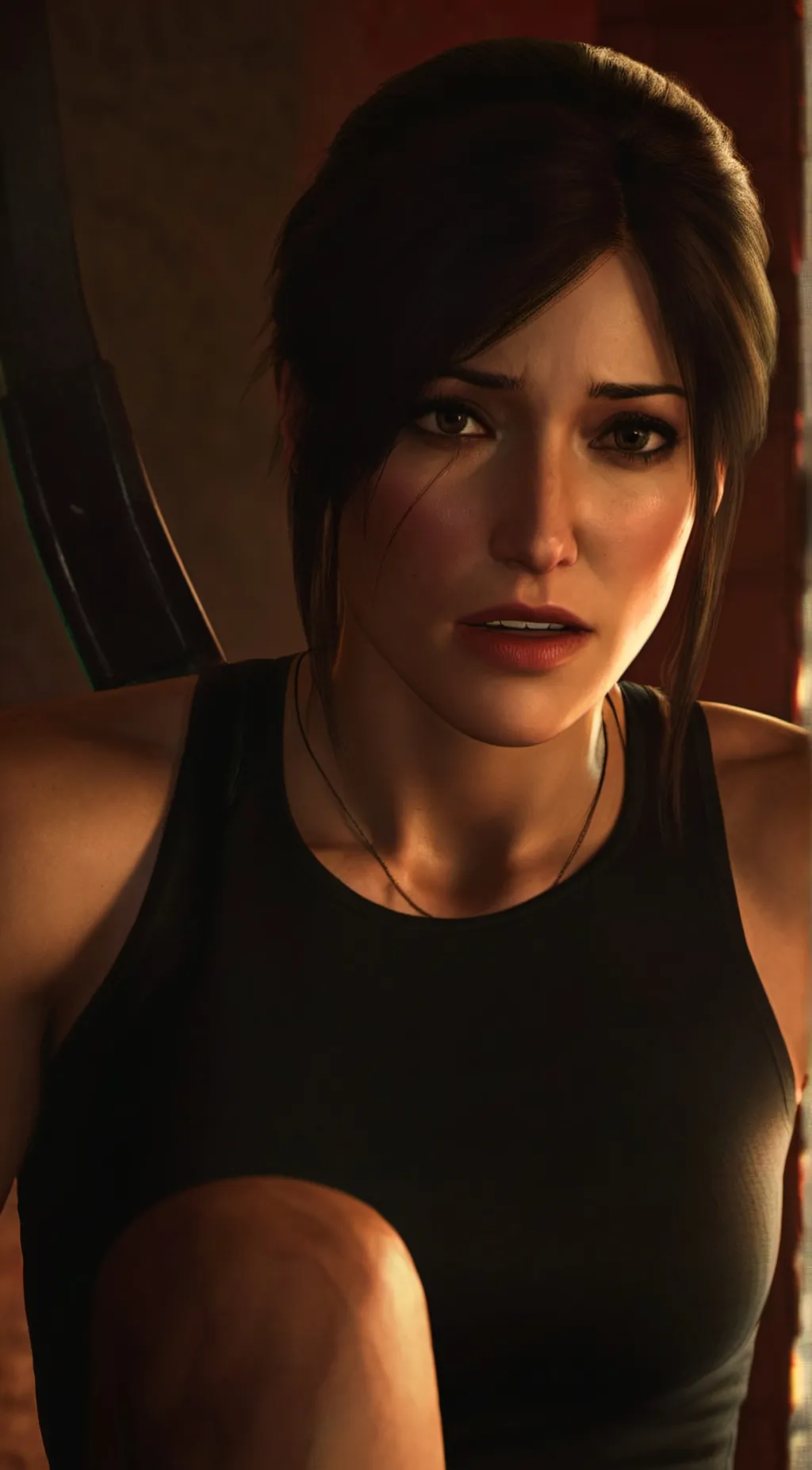 ai character: Lara croft  background