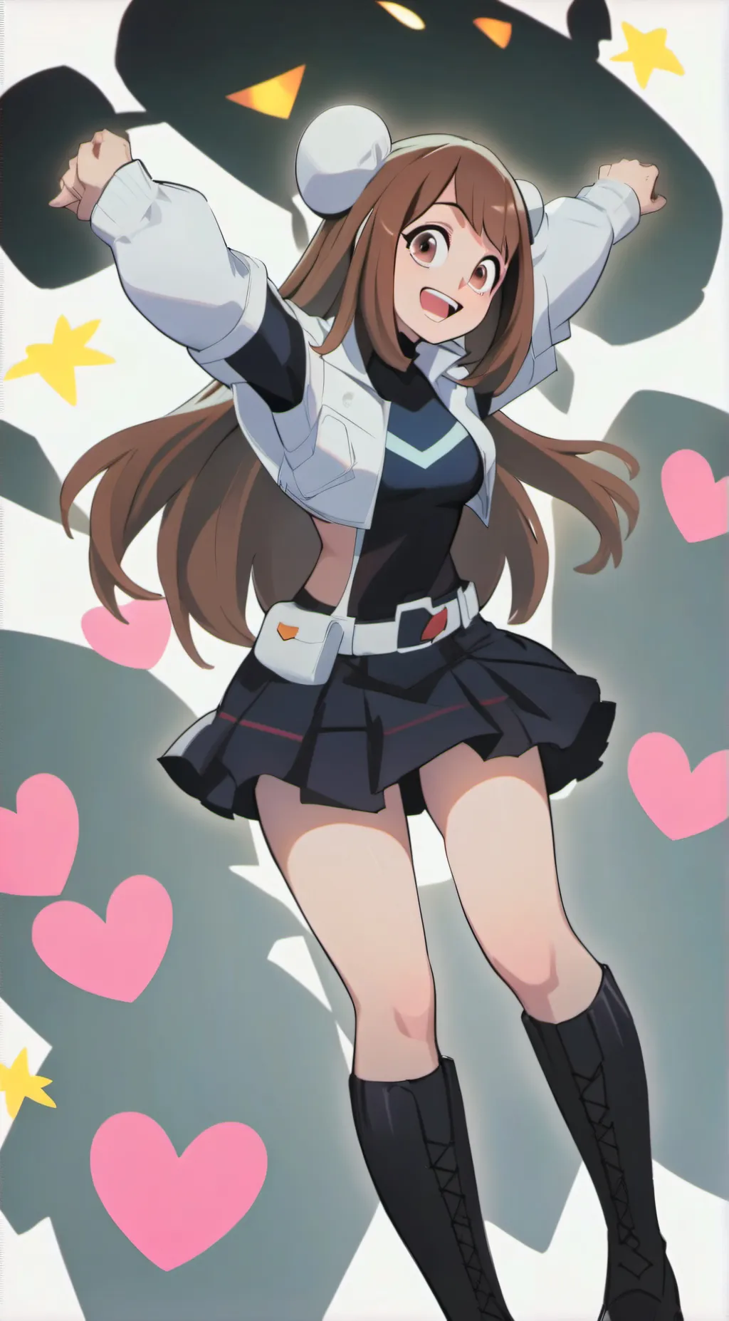 ai character: Mha snow day background