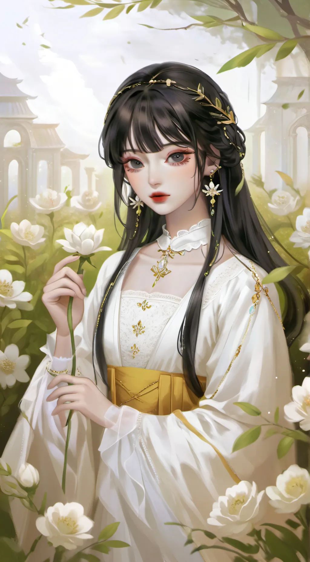 ai character: rose background