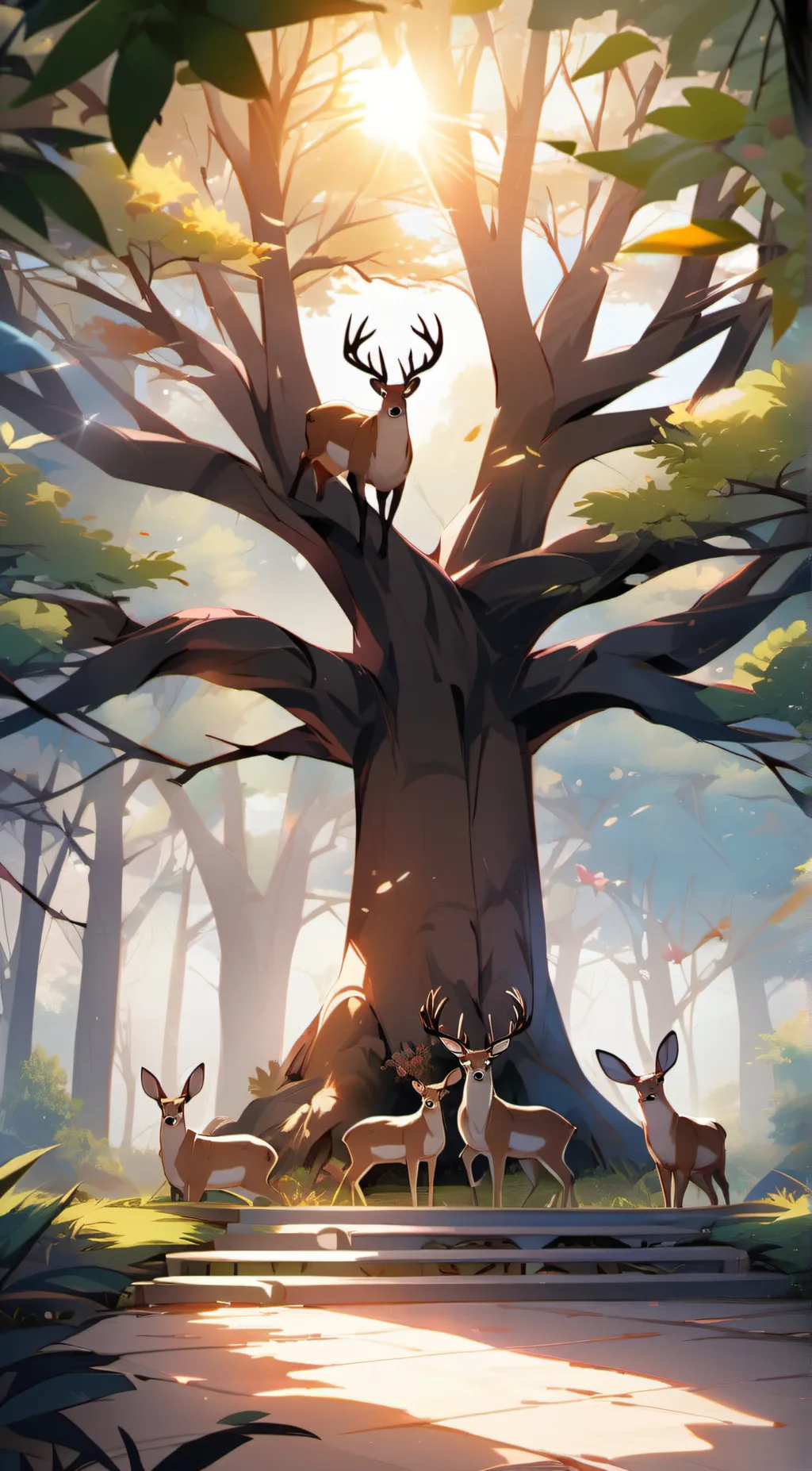 ai character: tree background