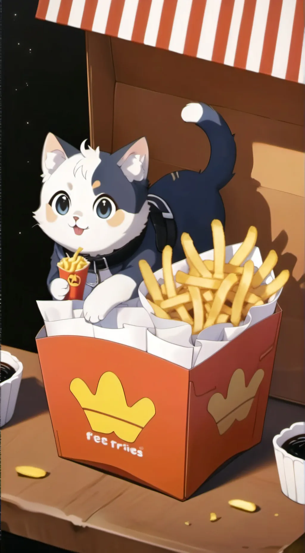 ai character: French Fry Cat background