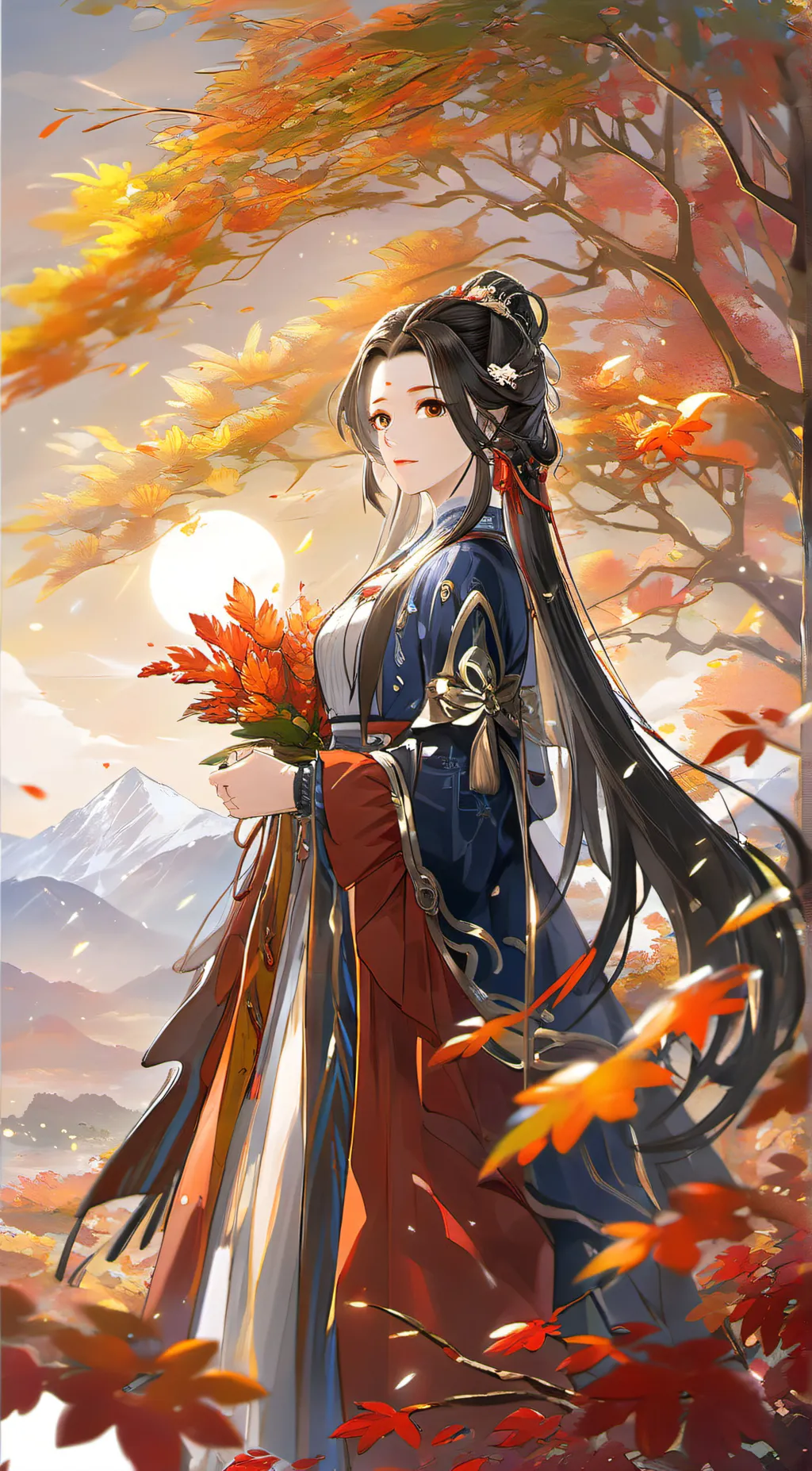 ai character: Autumn background