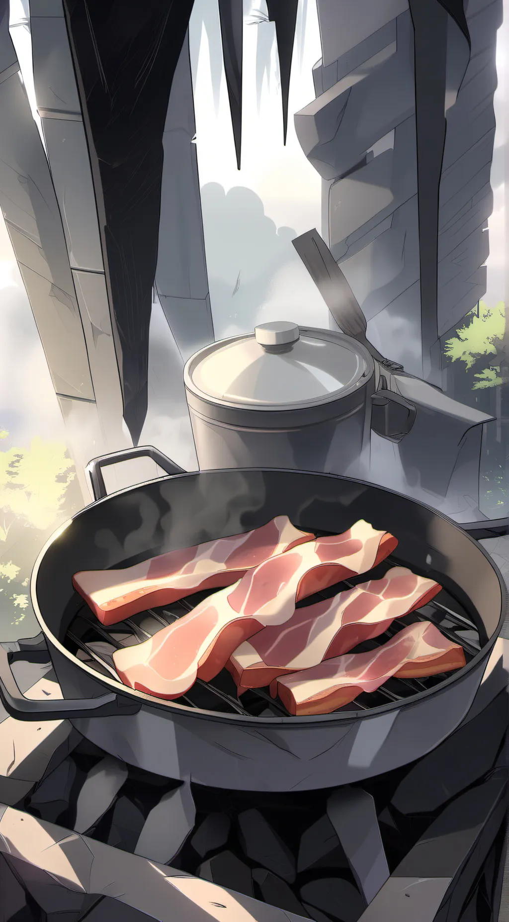 ai character: BACON background