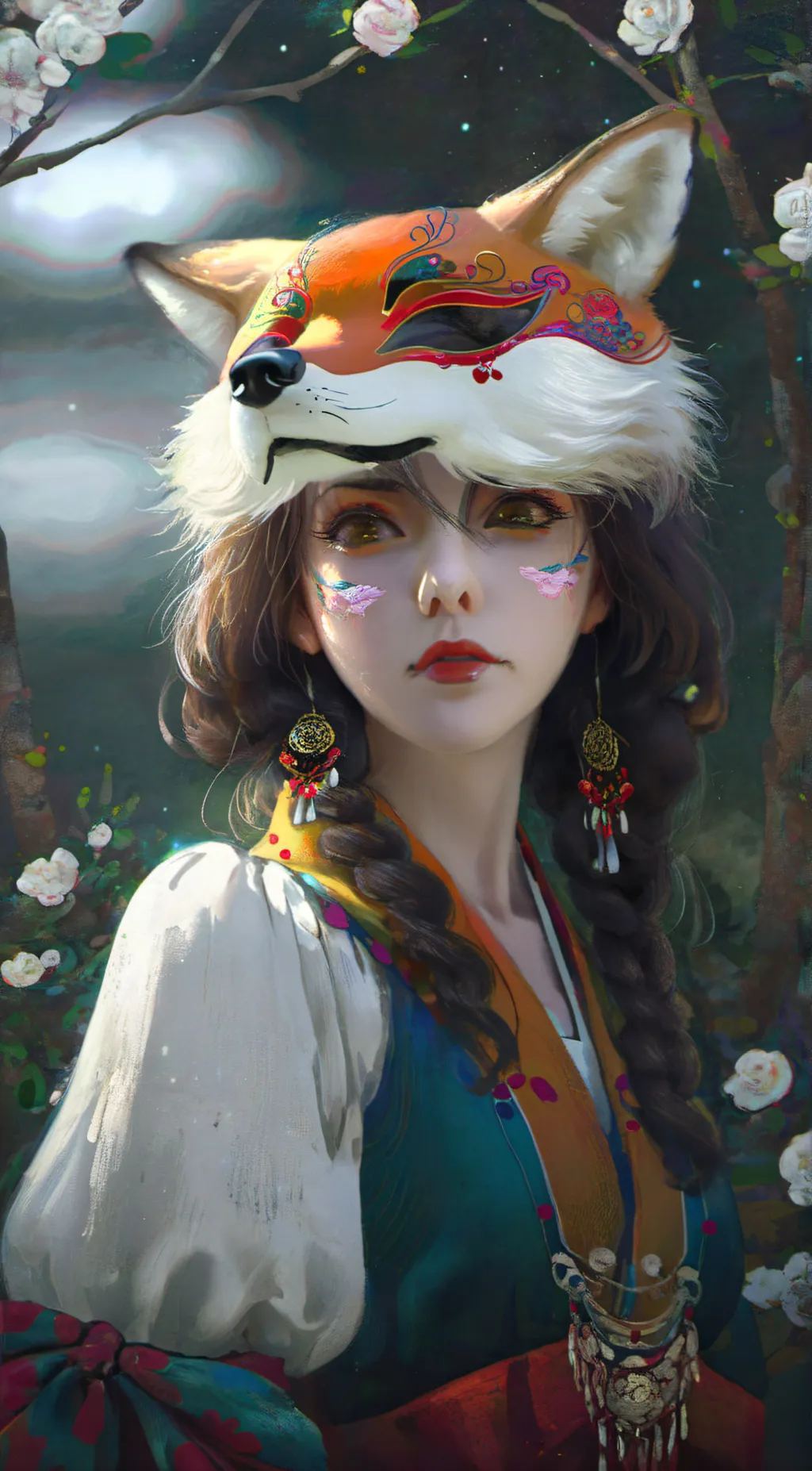 ai character: Fox Girl  background