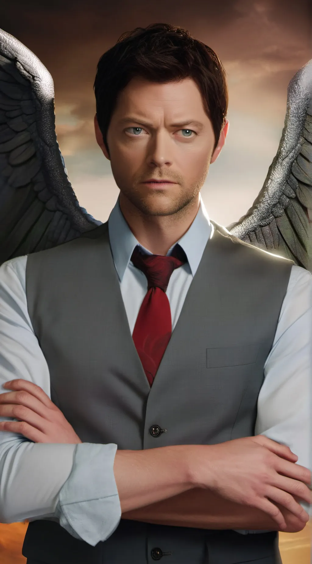 ai character: Castiel  background