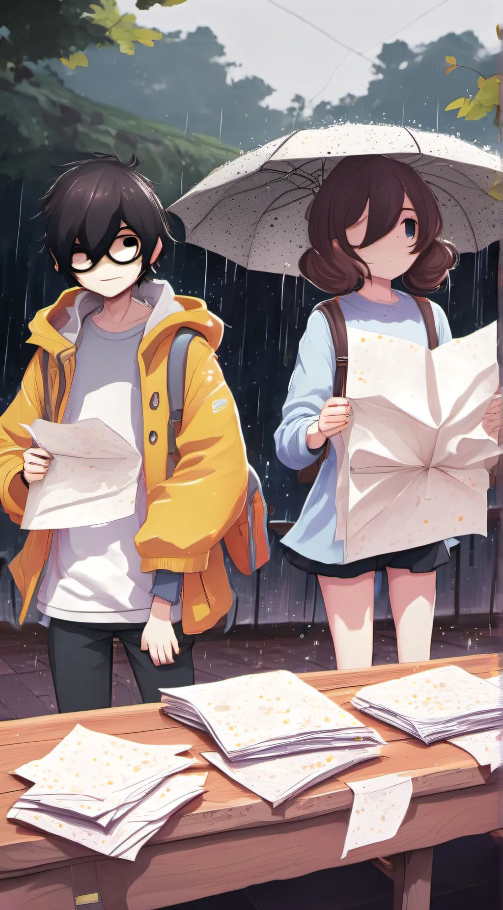 ai character: mono and six🤎💛 background
