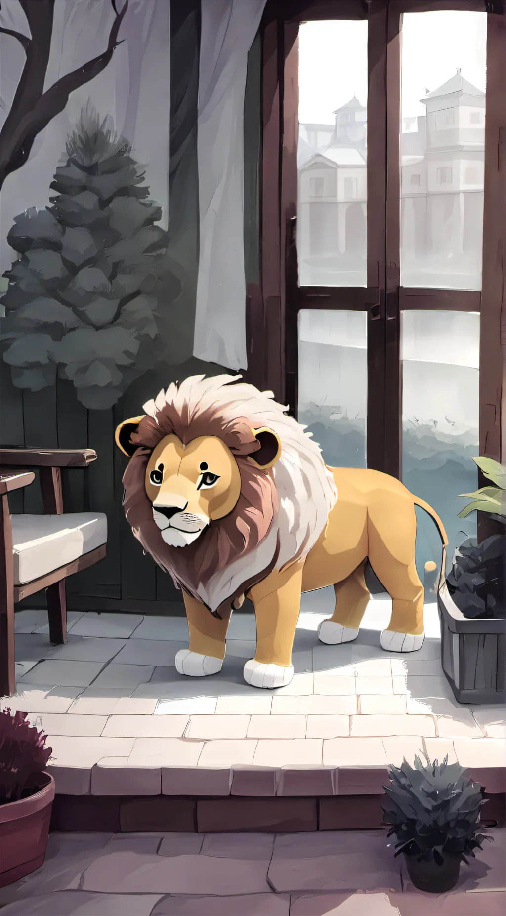 ai character: franchise the lion background