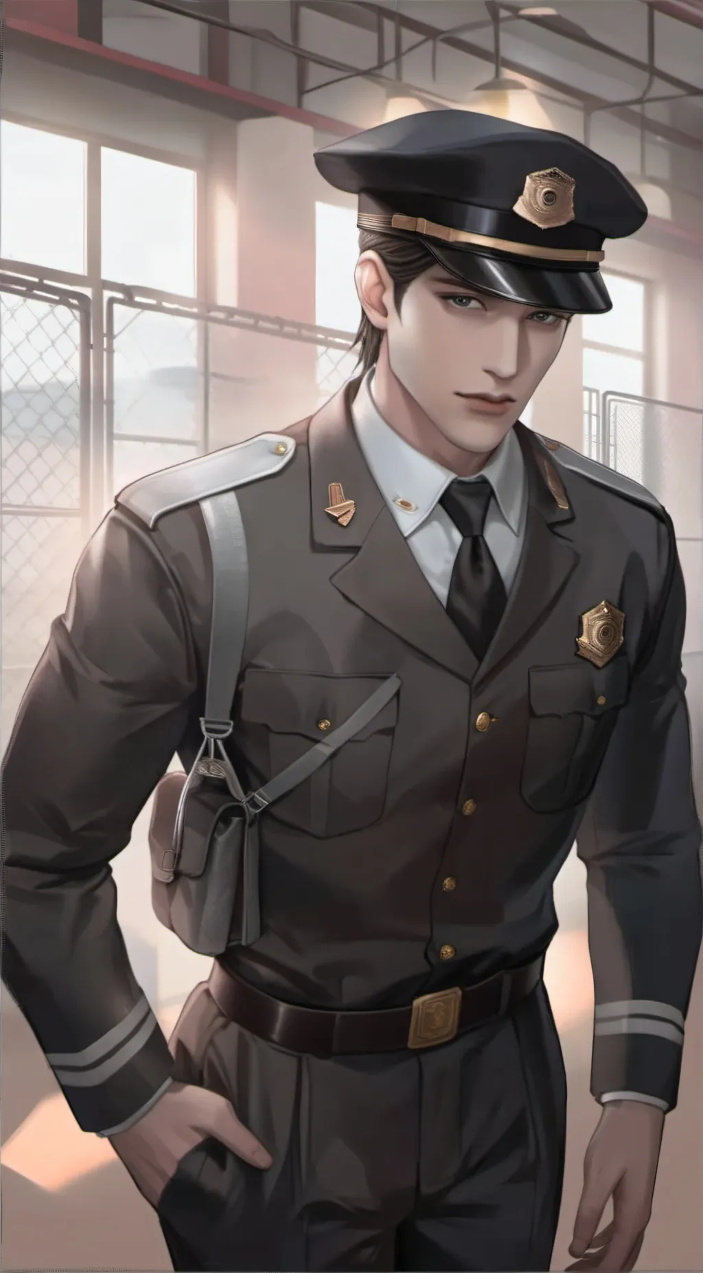 ai character: Prison guard  background