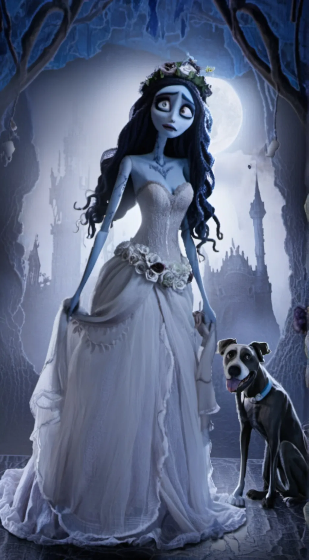 ai character: emily corpse bride background