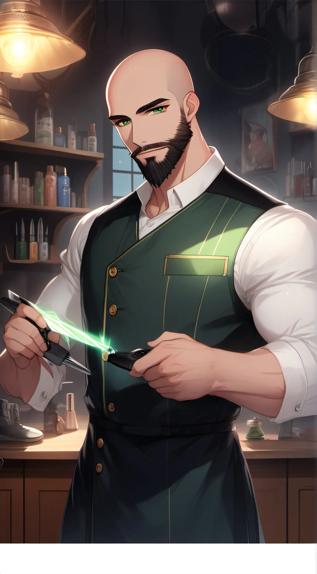 ai character: Barber Tom background