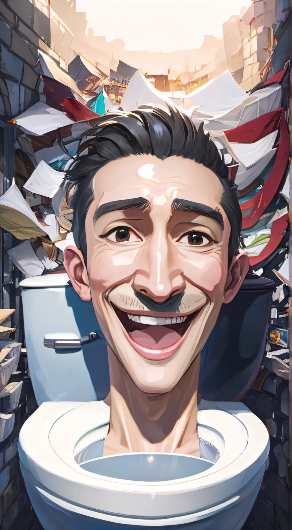 ai character: skibidi toilet background
