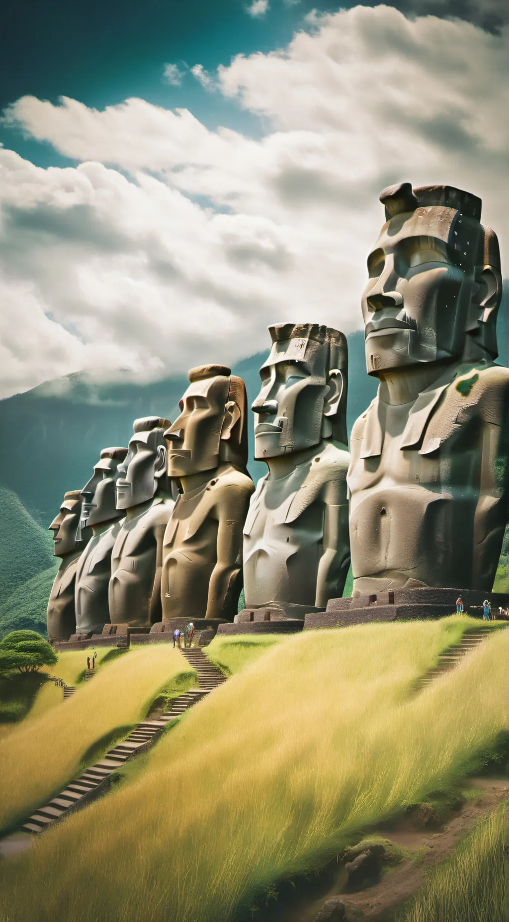 ai character: moai background
