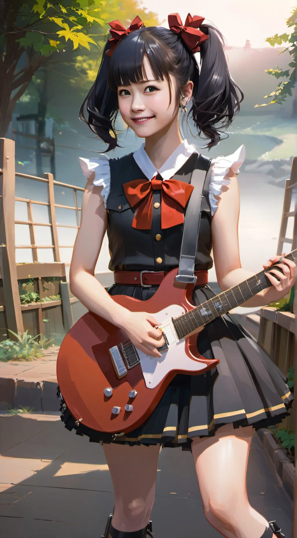 ai character: Yui Metal background