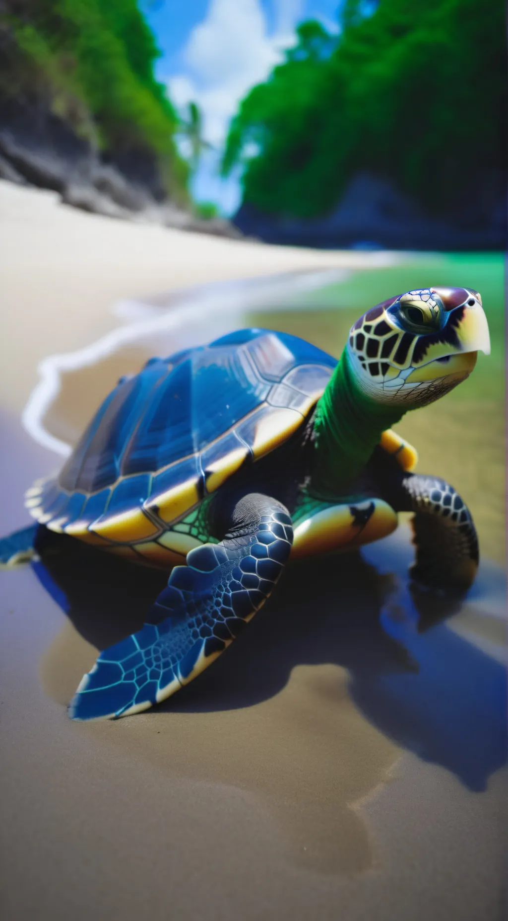 ai character: sea turtle  background