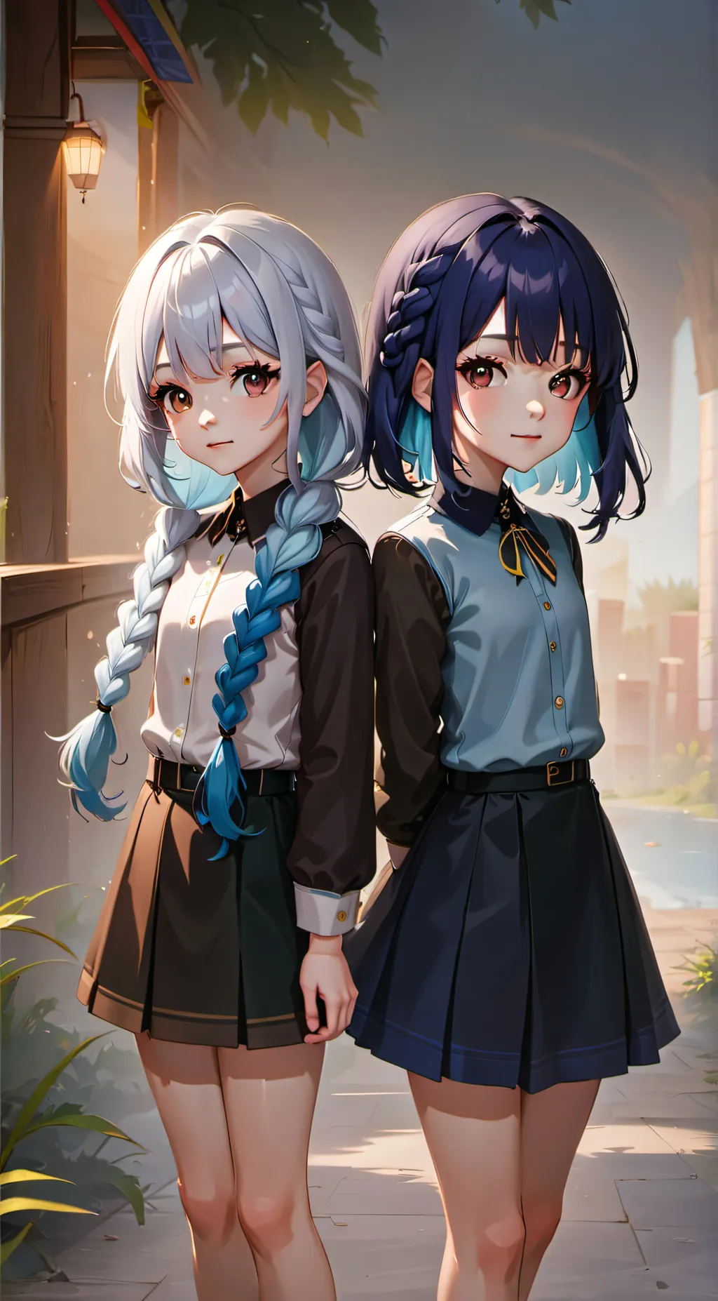ai character: Riley and Kylie  background