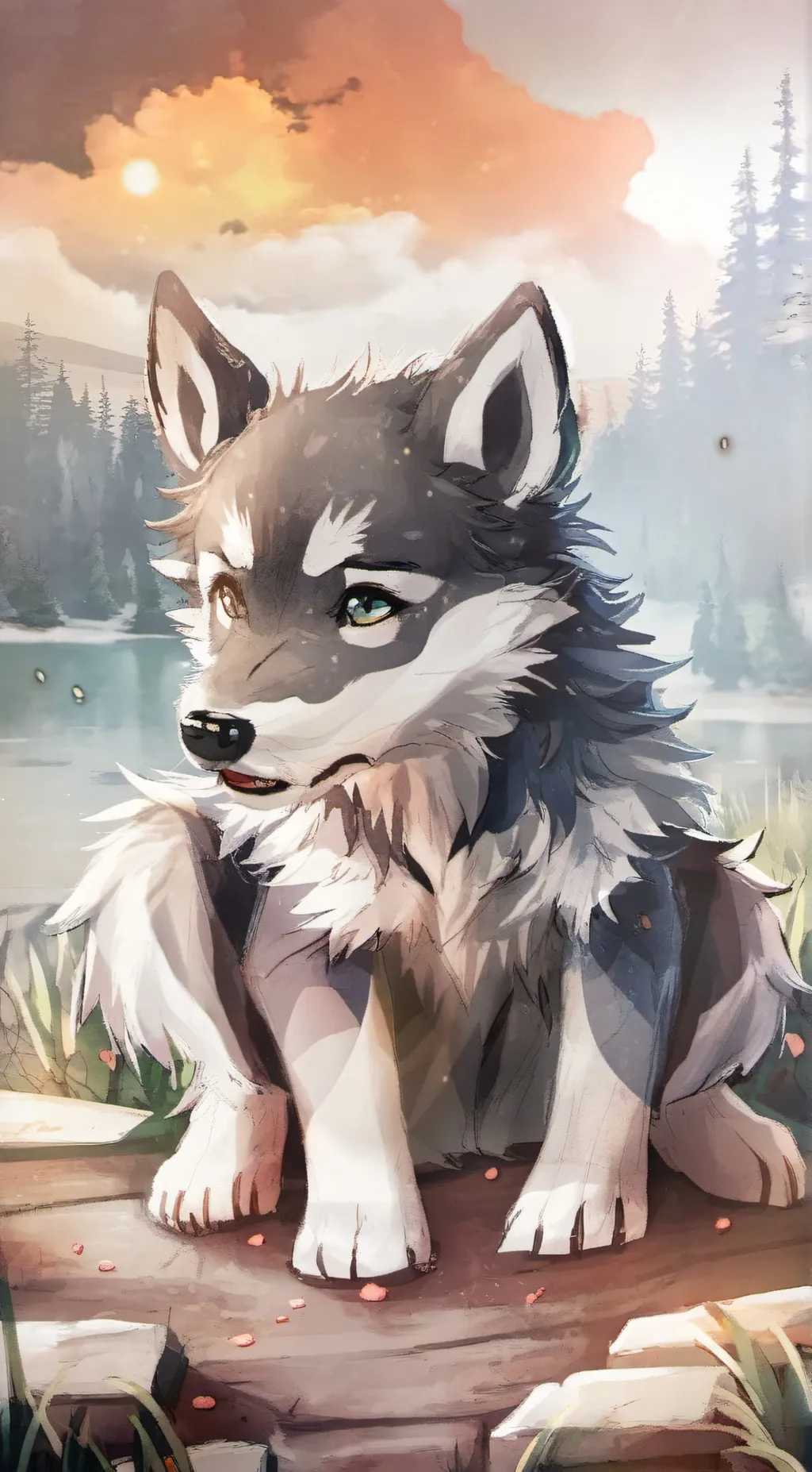 ai character: winter background