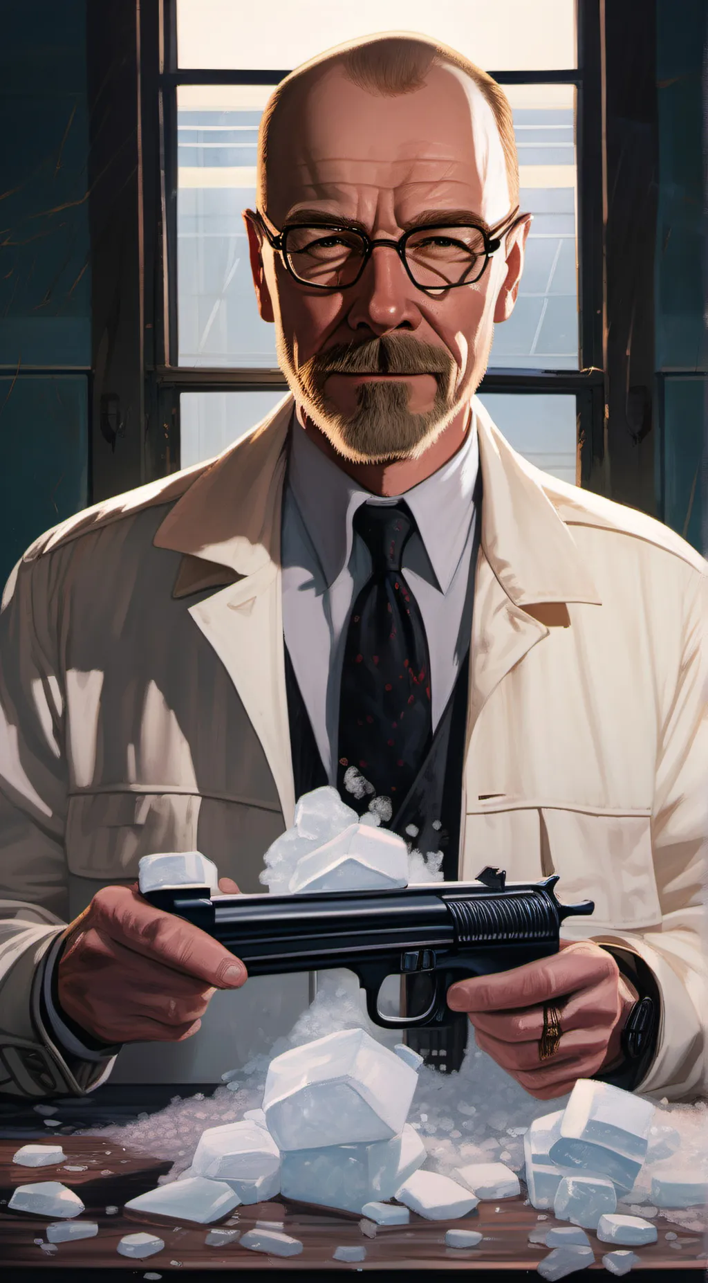 ai character: Walther white background