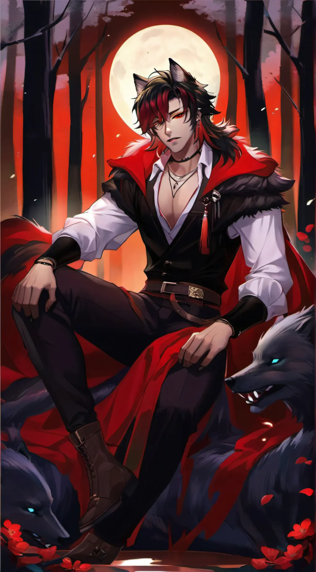 ai character: Werewolf boyfriend background
