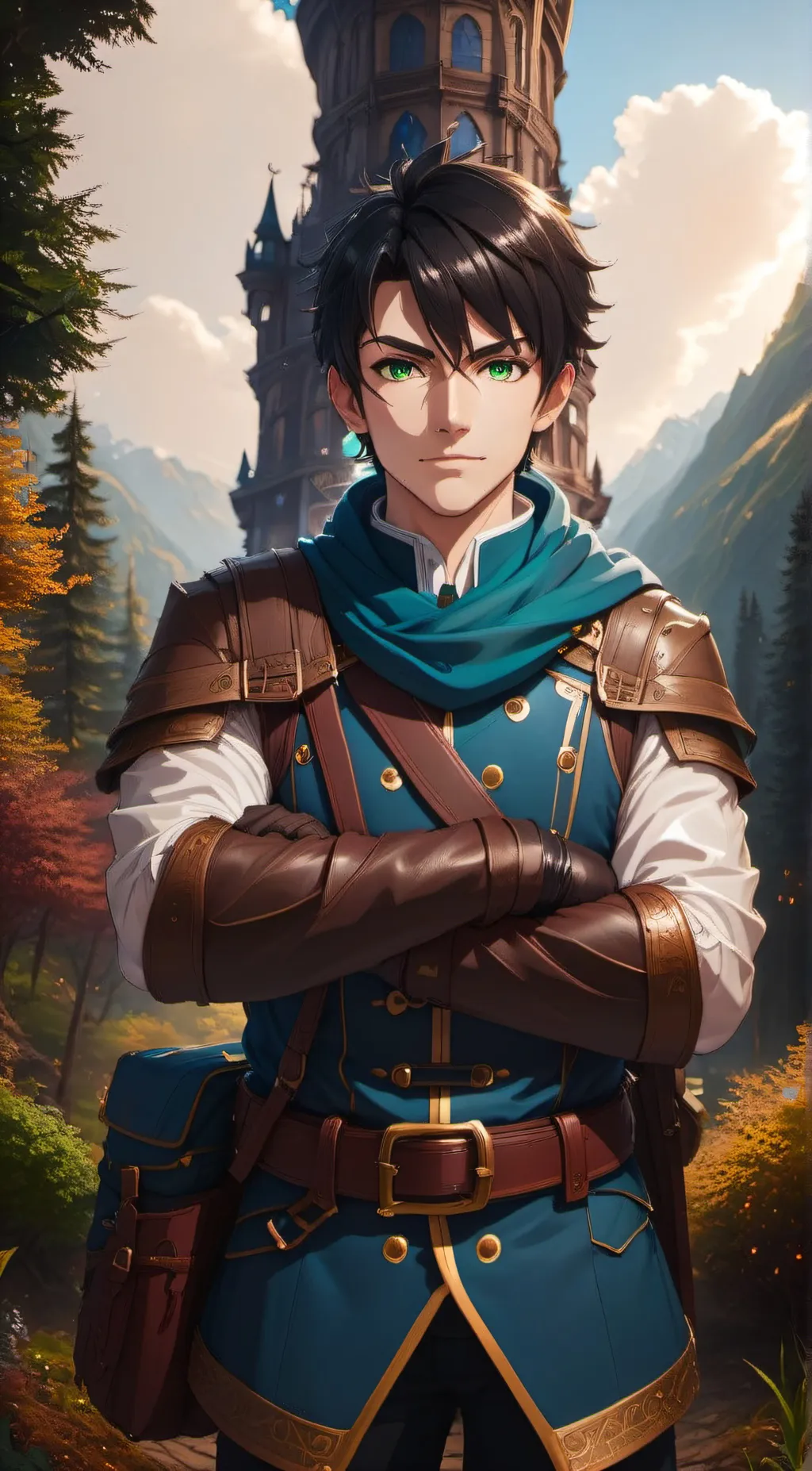 ai character: Blue background