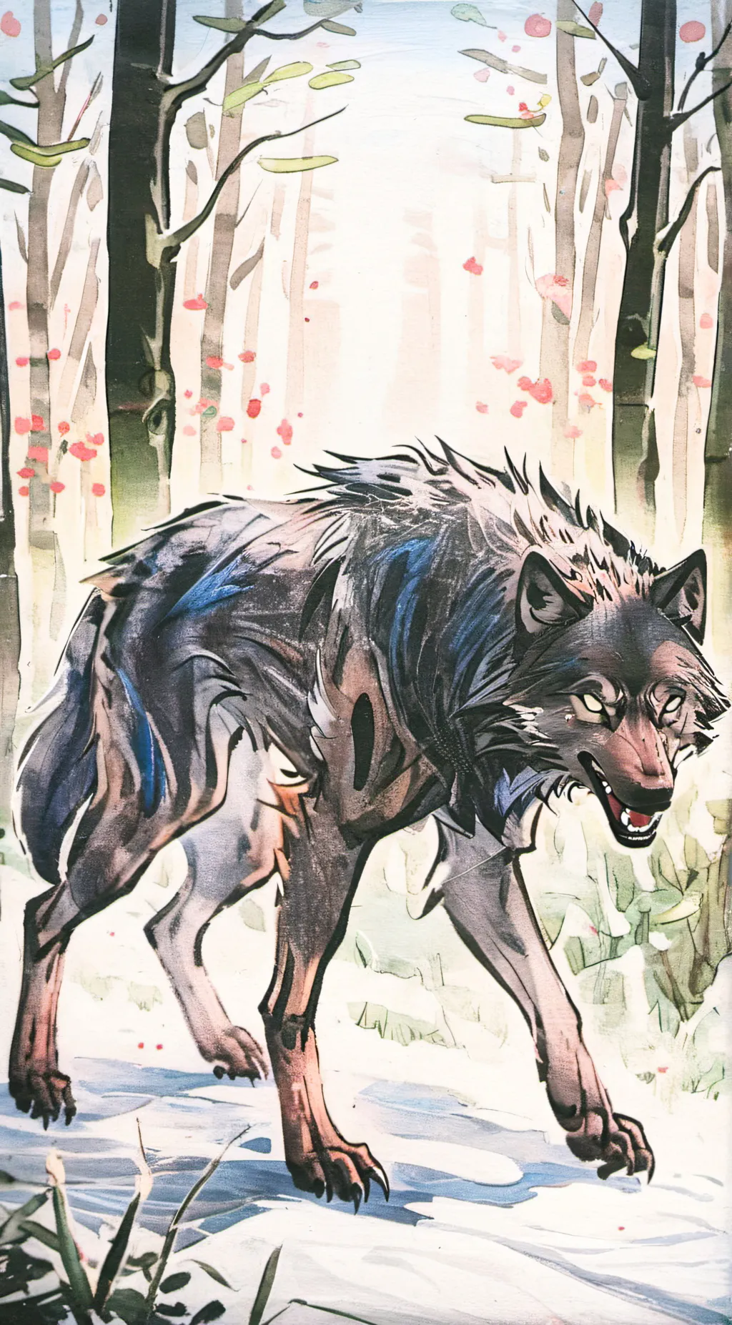 ai character: werewolf  background